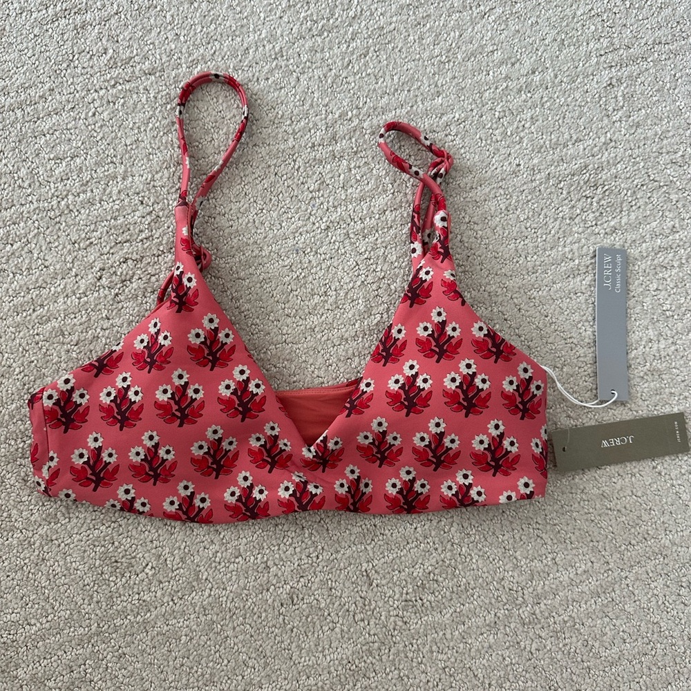 NWT J Crew Coral Floral Bikini Set - Picture 4 of 7